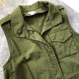 J Crew Green Utility Vest